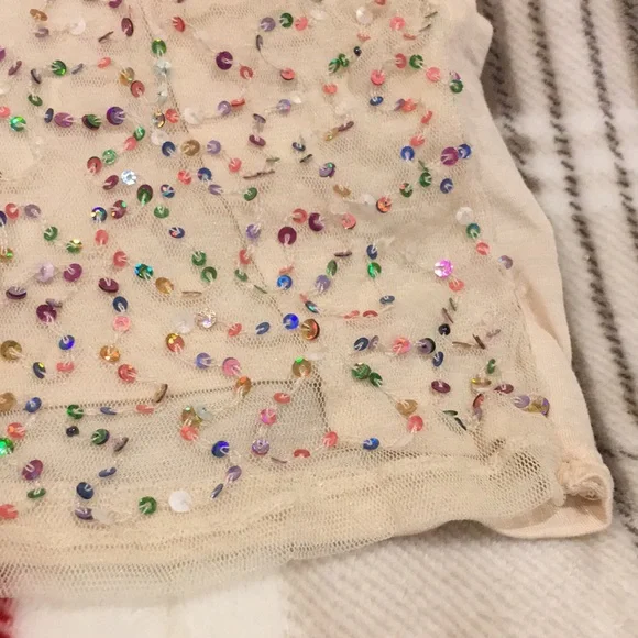 Gorgeous Rainbow Sequin Top Holiday Dazzler H&M Size XS NWT raw edge sleeves - Picture 14 of 16